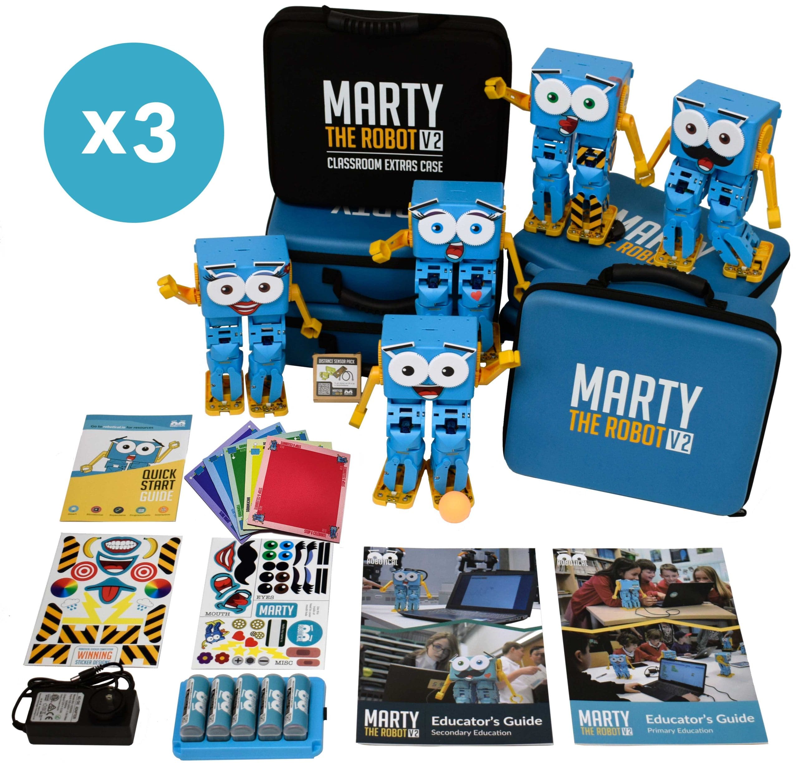 Bundle of 15 Marty the Robot V2s + classroom extras