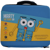 Blue carrier box with sleeve displaying Marty the robot