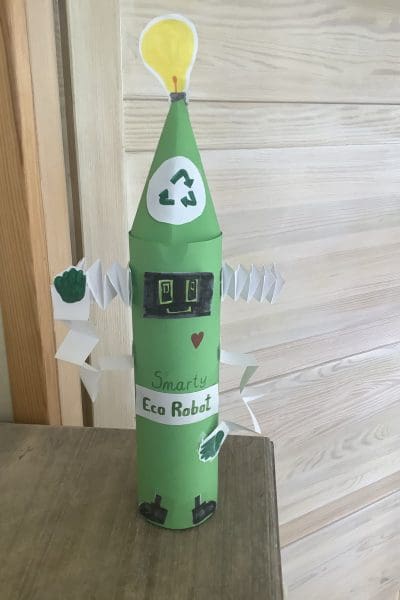 DIY Robot Handmade, green, paper, "eco robot"