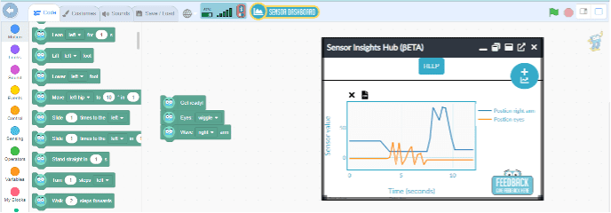 Screenshot of Marty's Sensor Dashboard in action, showing a popup 'Sensor Insights Hub' window